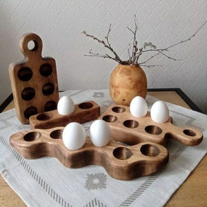Support à œufs en bois robuste et léger, idéal pour une utilisation quotidienne en cuisine et pour le stockage des œufs de ferme - Product Image 1
