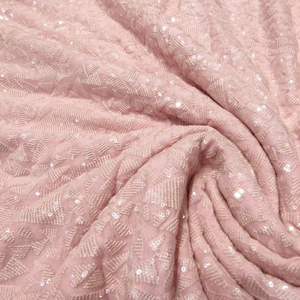 Premium Sequence Embroidery Fabric For Women Fashion Wear Designer <b>Garments</b> Party Wear Dresses Kaftan Abaya Bridal Wear - Product Image 6