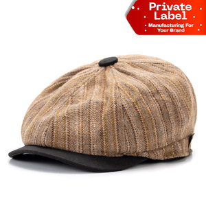 Wholesale Premium Linen Ivy Cap Mesh Lined Summer Golf <b>Flat</b> <b>Hat</b> OEM OEM Custom Washed Cotton <b>Flat</b> Cap Lightweight Vintage - Product Image 1