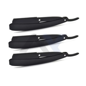 มีดโกนหนวดแบบตรง รุ่น Professional Black Cut Throat Shavette พร้อมใบมีดเปลี่ยนได้ รับทำโลโก้ตามสั่ง สำหรับร้านตัดผม โกนหนวดแบบเปียก รับผลิตแบบ OEM ODM - Product Image 6