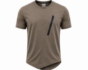 เสื้อยืดแขนสั้นผู้ชายทรงสปอร์ต พิมพ์ลายดิจิทัล แห้งเร็ว ทรงปกติ โลโก้ด้านหน้า ผ้าถัก 100% คอตตอน 220 กรัม ปรับแต่งได้ - Product Image 1