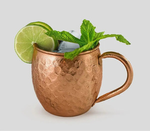 Taza Moscow Mule de Cobre Puro de Primera Calidad con Diseño Martillado para Beber Agua, Vodka y Vino, 450 ml - Product Image 1