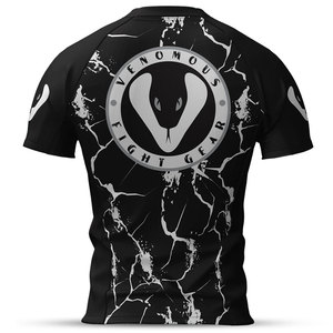 Maillot de compression à manches courtes Black Thunder Rash Guard MMA pour hommes, idéal pour l'entraînement BJJ et les combats - Product Image 3