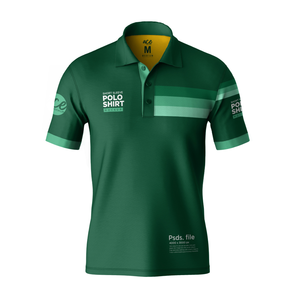 Polo pour homme en maille imprimée tendance, mélange biologique écologique, fabrication directe, durable - Product Image 4
