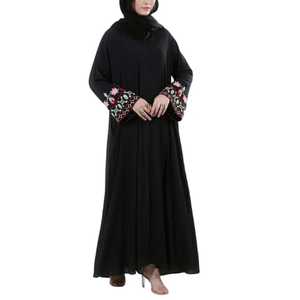 Abaya Casual Bordada con Cuentas y Flores, Cuello en V, Manga Larga, Estilo Dubai, Túnica Cardigan de Oriente Medio, Transpirable, Musulmana - Product Image 1