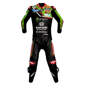 Traje de Carreras Jonathan Rea WSBK, Mono de Motociclismo de Piel de Vacuno/Canguro Rawasaki, Traje de Pista/Conducción, Nivel CE 2 - Product Image 1