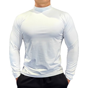 Streetwear Stylish <b>Men</b> <b>Compression</b> <b>Shirt</b> Solid Color Adult Size Slim Fit Quick Dry Gym Training Fitness Activewear - Product Image 1