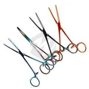 คีมหนีบคาร์มาลท์ ขนาด 8 นิ้ว แบบตรง เคลือบสี สำหรับผ่าตัด หยุดเลือด ทำจากสแตนเลส ใช้ในสัตวแพทย์ ทันตกรรม และการแพทย์ - Product Image 1