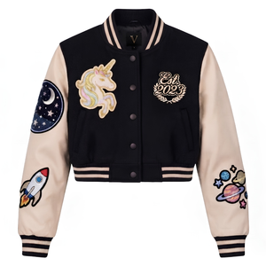 Chaqueta Varsity Premium para Mujer, Diseño ODM/OEM, Ligera, Estilo Urbano, Personalizable con Etiqueta de Marca, para Pequeñas Empresas - Product Image 1