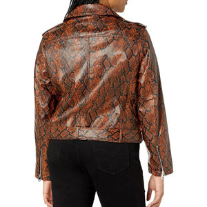 Chaqueta de Cuero para Mujer, Estilo Motociclista Vintage, Prenda Exterior Informal de Cuero, Cómoda para Uso Diario - Product Image 6