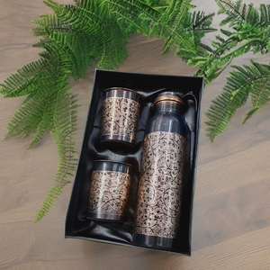 Premium Printed <b>Copper</b> Water <b>Bottle</b> for Home Office Gym Yoga Ayurvedic Health <b>Drink</b> Leak Proof Designer <b>Copper</b> <b>Bottle</b> - Product Image 1