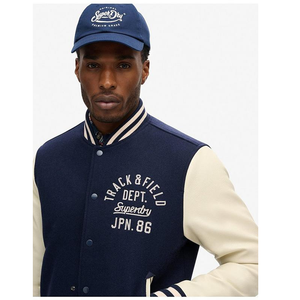 Blouson universitaire homme style urbain à simple boutonnage en toile mélange laine/coton imperméable coupe-vent personnalisable - Product Image 4