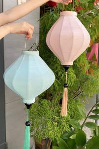 Linterna de Lino Vietnamita Hecha a Mano al por Mayor para Decoración de Bodas, Linterna de Bambú de Hoi An, Elegante y Sofisticada - Product Image 5