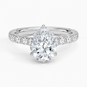 Anillo BOJ 0115 con Corte Pera, Plata 925, Colección Luxe, Anillo Solitario con Engaste de Puntas, Diamante de 2ct, Color D, VVS1, Moissanita GRA - Product Image 1