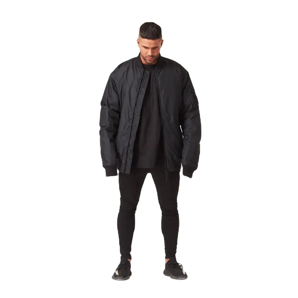 Black Oversize Bomber Jacket