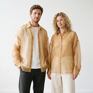 Chemise en maille transparente à superpositions, style mode, pour boîte de nuit, chemises transparentes unisexes décontractées à manches longues pour femmes - Product Image 6