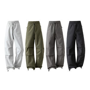 กางเกงคาร์โก้ลำลองทรงหลวมสำหรับผู้ชาย กางเกงขายาวสำหรับฤดูหนาว ไซส์ใหญ่ถึง 6XL เอวกลาง ทรงตรง ผ้าทอ 100% โพลีเอสเตอร์ - Product Image 1