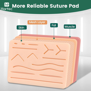 Kit d'entraînement à la suture réutilisable de qualité supérieure pour fournisseurs : Outils en acier inoxydable, coussinets en silicone durables avec plaies pré-découpées - Product Image 3