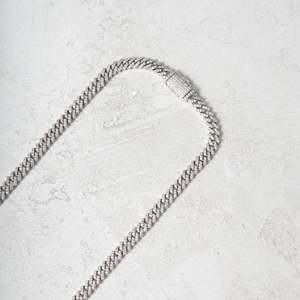 Men's 925 Silver Rhodium Plated <b>Rope</b> <b>Chain</b> Necklace Hiphop Style Everyday Wear - Product Image 6