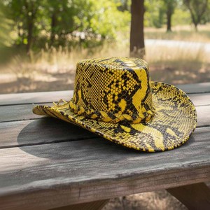 Sombrero de Vaquero con Piel de Serpiente, Bordado a Mano, Ajustable, para las Cuatro Estaciones, Unisex, para Viajes, Pesca, Aventuras al Aire Libre, Calidad Premium - Product Image 3