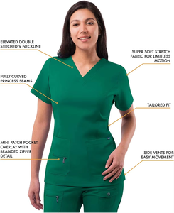 High Quality Custom <b>Scrubs</b> Surgical Uniforms Nurse <b>Set</b> Work Wear Medical Women <b>Scrub</b> <b>Set</b> Breathable Hospital Nursing Uniform <b>Set</b> - Product Image 5