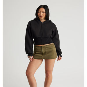 Sudadera con Capucha de Felpa de Algodón Grueso Transpirable de Alta Calidad para Mujer, Tejido de Punto Jersey, Ideal para Entrenamientos de Invierno, con Hombros Caídos - Product Image 1