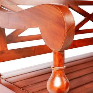 Banc en bois d'acajou massif de moyenne durabilité en brun foncé pour le salon - Product Image 5