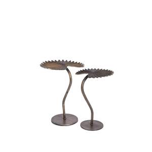 Table d'appoint moderne en fer forgé sur mesure pour la vente en gros - Table basse ronde en métal pour extérieur/intérieur - Table d'appoint empilable au design côtelé pour la maison - Product Image 3