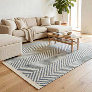 Textured Handloom Cotton Area Rug for Living Room Coffee <b>Table</b> & Minimalist Home Décor - Product Image 5