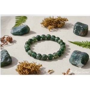 Moss Agate Trendy <b>Beaded</b> <b>Bracelet</b> Handcrafted Wholesale Natural Healing Crystal India - Product Image 6