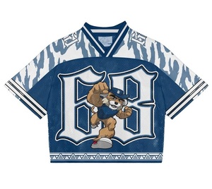 Camiseta Deportiva Corta con Cuello en V Personalizada, Camiseta Deportiva Corta de Malla con Estampado por Sublimación, Camisetas de Fútbol Americano para Hombre - Product Image 1
