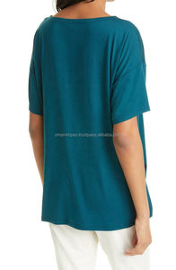 Ropa profesional Top camiseta ligera Lisa Unisex logotipo personalizado cuello redondo Camiseta en blanco para mujer personalizado al por mayor de alta calidad - Product Image 2