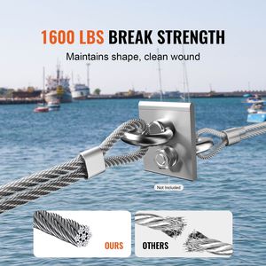 Guantes Cortacables de Acero Inoxidable 316 de 1/8'' y 600 pies, con Resistencia a la Rotura de 1600 Libras, Kit de Cuerda de Alambre de 7x7 Hilos Tipo Suave para Construcción - Product Image 3