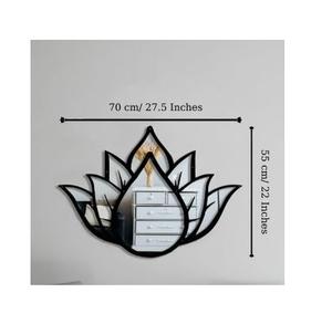 กระจกตกแต่งผนังรูปดอกบัวสมัยใหม่ กระจกอะคริลิกตกแต่งผนังสำหรับตกแต่งบ้าน ห้องนั่งเล่น ห้องนอน สไตล์เซน แบบแขวนผนัง - Product Image 2