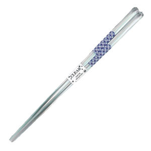 Baguettes modernes transparentes allant au lave-vaisselle avec ustensiles à motifs traditionnels japonais indigo - Product Image 3