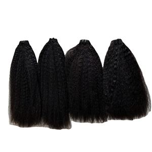 Crépus Bouclés Naturel Cheveux Vierges Humains Cheveux Bundle Pointe Plate Bande Super Double Dessiné Extensions de Cheveux Lâche Vague Profonde Bouclés - Product Image 4