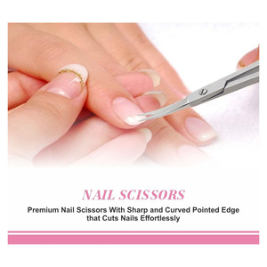 Nail <b>Scissors</b> Curved Eyebrow <b>Scissors</b> for Nail, Cuticle, Eyelashes, Nose Hair, Mustache and <b>Beard</b> - Manicure and Pedicure - Product Image 3