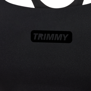 Soutien-gorge de sport TRIMMY SPORTS pour filles, simple, sans coutures, à maintien élevé, noir, pour entraînement, fitness, yoga, gym, 100 % polyester, course à pied, fermeture avant - Product Image 4
