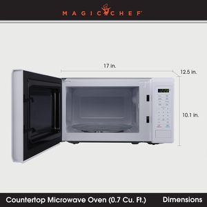 Horno Microondas de Encimera, Microondas Pequeño para Espacios Compactos, 700 Watts, 0.7 Pies Cúbicos, Blanco - Product Image 2