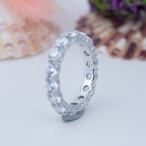 Anillos de Joyería Fina Personalizados, Plata de Ley 925, Anillo de Compromiso, Aniversario, Boda, Eternidad, con Moissanita para Mujer - Product Image 6