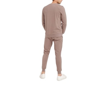 Qualité supérieure 100% coton respirant hommes deux pièces vêtements d'extérieur d'hiver plaine pull sweat col rond grande taille col rond - Product Image 2