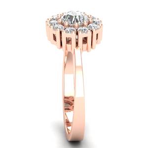 Bague de fiançailles REYES de luxe en argent sterling 925 avec moissanite VVS pour femme, plaquée or rose 14 carats, bijoux fins minimalistes - Product Image 3