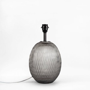 Minimalist Glass <b>Table</b> <b>Lamp</b> With Beige Shade Unique Design Decorative Lighting Fixture - Product Image 1