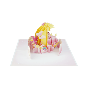 Carte de vœux 3D pop-up personnalisée pour baby shower, faite à la main, thème bébé rose, vente en gros, service OEM ODM d'usine - Product Image 5