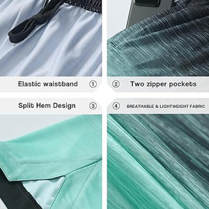 Men's Vibrant Gradient Colour Athletic Basketball Shorts Quick Dry Workout Gym Sportswear Zipper Pockets Bsci Wholesale Shorts - Product Image 5