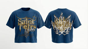 Camiseta con Cuello Redondo, 100% Algodón, Estilo Hip Hop, Transpirable, Último Diseño, Ropa Urbana, Hombros Caídos, Tallas Grandes, Cómoda, Impresión DTG, Logotipo Personalizado - Product Image 3