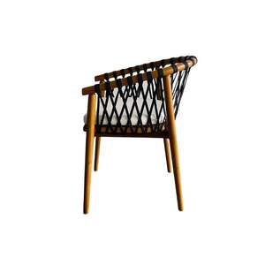 Niara Armchair Made Of Solid Teak <b>Wood</b> <b>Frame</b> With Wove Rope For and Cushion For Indoor Use. - Product Image 3