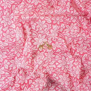 Tissu en coton imprimé fleuri rose à la main Matériau léger et respirant pour femmes Vêtements Robes d'été Kurtis Tops - Product Image 5