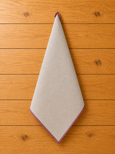 Essuie-tout de cuisine 100% lin naturel beige |   Essuie-tout en lin bordeaux à bordure |   Serviette de cuisine en lin de qualité supérieure - Product Image 4