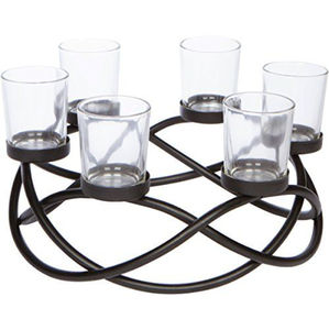 Nouvelle Arrivée - Porte-bougie chauffe-plat en fer et verre finition noire pour décoration de maison, Noël, mariage - Porte-bougie suspendu - Product Image 4